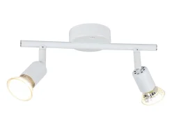 NETTLIFE Foco de techo LED orientable GU10 2 llamas Focos de techo Salón industrial orientable Blanco New