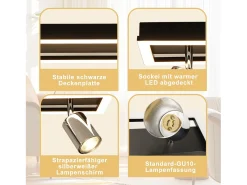 NETTLIFE Foco de techo LED de 2 llamas GU10, lámpara de techo moderna blanca cálida, orientable, 12 W Negro Best