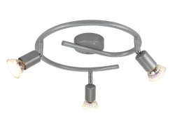 Online NETTLIFE Foco de techo LED regulable GU10 Focos de techo 3 lámparas Sala de estar industrial Plateado