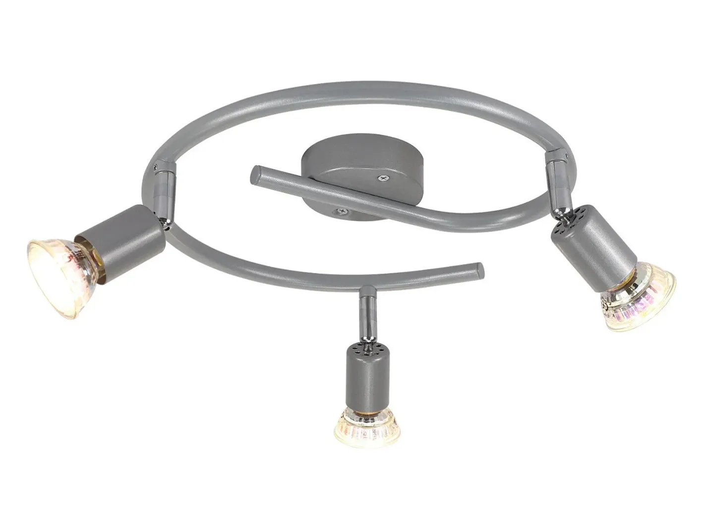 Online NETTLIFE Foco de techo LED regulable GU10 Focos de techo 3 lámparas Sala de estar industrial Plateado
