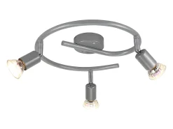 Online NETTLIFE Foco de techo LED regulable GU10 Focos de techo 3 lámparas Sala de estar industrial Plateado