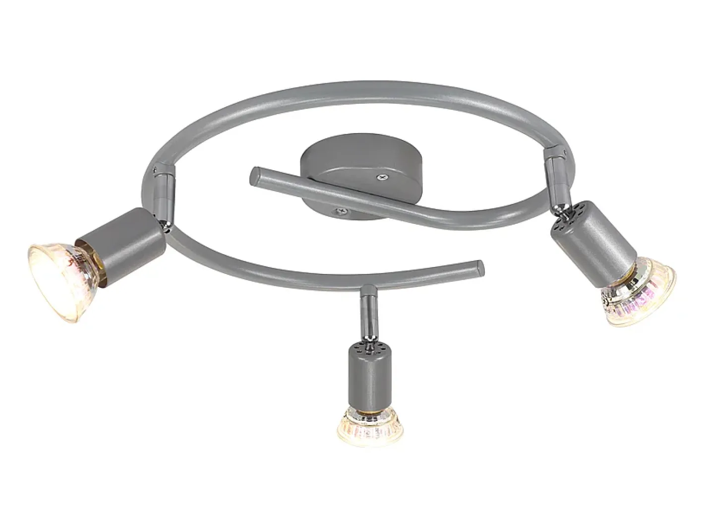 Online NETTLIFE Foco de techo LED regulable GU10 Focos de techo 3 lámparas Sala de estar industrial Plateado