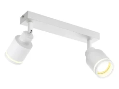 Clearance NETTLIFE Foco de techo moderno, 2 bombillas orientables, foco GU10 de metal. Blanco