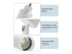 Clearance NETTLIFE Foco de techo moderno, 2 bombillas orientables, foco GU10 de metal. Blanco