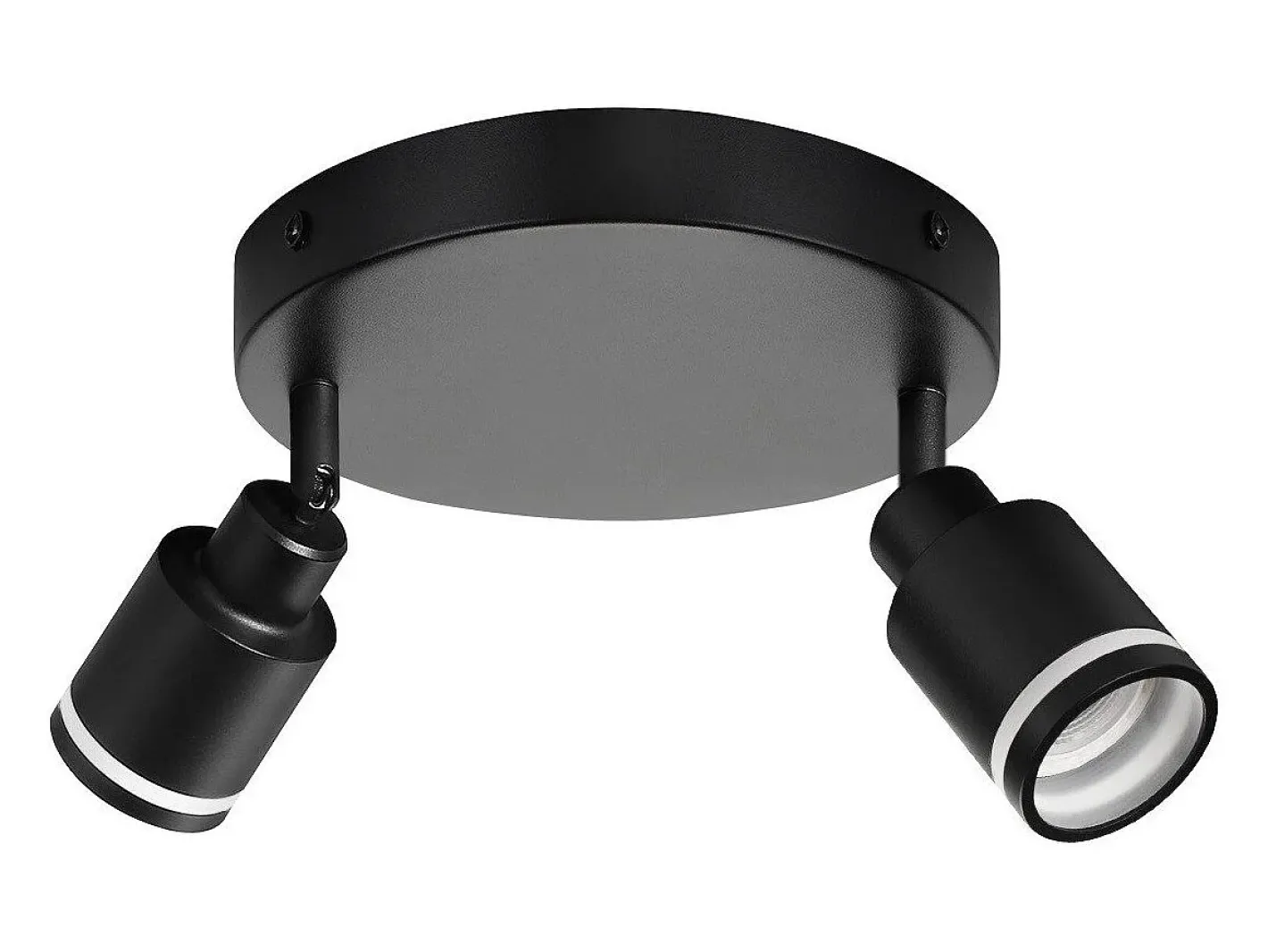 NETTLIFE Plafón-Foco de techo , moderno foco de techo con 2 focos orientables GU10, de metal. Negro