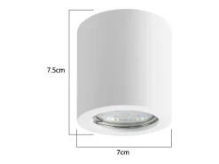 Outlet NETTLIFE Foco de techo redondo Gu10 de 40 W, montaje en superficie, moderno, de yeso Blanco