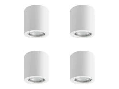 Outlet NETTLIFE Foco de techo redondo Gu10 de 40 W, montaje en superficie, moderno, de yeso Blanco
