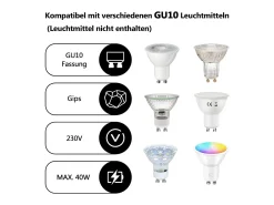 Outlet NETTLIFE Foco de techo redondo Gu10 de 40 W, montaje en superficie, moderno, de yeso Blanco