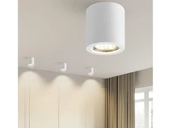 Outlet NETTLIFE Foco de techo redondo Gu10 de 40 W, montaje en superficie, moderno, de yeso Blanco