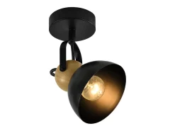 NETTLIFE Plafón-Foco de techo vintage E27 ajustable a 350° Retro Entrada Sala de estar Dormitorio Negro