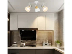 NETTLIFE Plafón-Foco de techo vintage negro E27 lámpara de pasillo ajustable 350° retro industrial metal ajustable Blanco