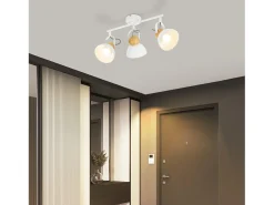 NETTLIFE Plafón-Foco de techo vintage negro E27 lámpara de pasillo ajustable 350° retro industrial metal ajustable Blanco