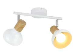 NETTLIFE Plafón-Foco de techo vintage E14 Lámpara de interior industrial ajustable Pantalla de hierro sin bombilla Blanco