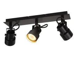 Sale NETTLIFE Foco de techo vintage GU10 Lámpara de cocina para 3 llamas ajustables Vintage 350° Negro
