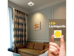NETTLIFE Plafón-Foco LED 7W Cálido Foco de Techo Moderno Foco Plano y Cuadrado para Pasillo Cocina Comedor Blanco