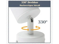 Clearance NETTLIFE Foco LED GU10 Giratorio 330° Ajustable Lámpara de Moderna Foco de Pared Industrial para Sala de Estar Dormitorio Blanco