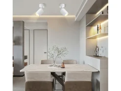 Clearance NETTLIFE Foco LED GU10 Giratorio 330° Ajustable Lámpara de Moderna Foco de Pared Industrial para Sala de Estar Dormitorio Blanco