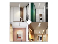 Clearance NETTLIFE Foco LED GU10 Giratorio 330° Ajustable Lámpara de Moderna Foco de Pared Industrial para Sala de Estar Dormitorio Blanco