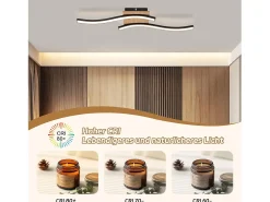 NETTLIFE foco LED de techo de 12W, madera, 3000K, luz blanca cálida, diseño moderno, metal . Negro Sale