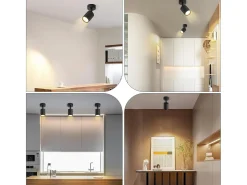 Online NETTLIFE Foco LED GU10 Giratorio de 330° Lámpara de Pasillo Moderna Aplique de Pared Industrial para Sala de Estar Dormitorio Cocina Negro
