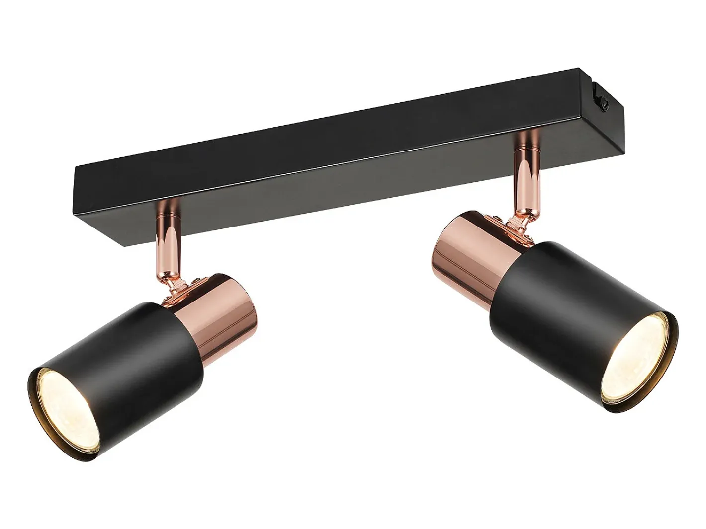 NETTLIFE Foco para techo negro GU10 - 2, lámpara de cocina con llama rotativa de 355° moderna industrial. Negro / Dorado Outlet