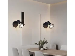 NETTLIFE Focos de pared s Focos de pared retro - Lámpara de pared E14 Lámpara de pared vintage ajustable 1 llama 350°40W Negro Clearance