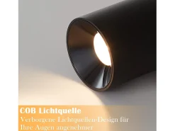 Discount NETTLIFE Focos de techo Foco de techo Foco de superficie LED Foco de superficie LED 7W de superficie redonda Plafón de 3000K para Sala de estar Negro