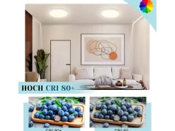 NETTLIFE LED - Iluminación para techo, plana, 18 cm - 15 W, blanco, 4000 K - Iluminación moderna para cocina, pasillo y dormitorio. Negro New