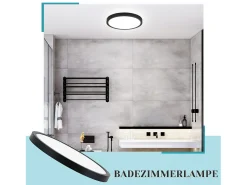 NETTLIFE LED - Iluminación de techo, plana, 18 cm - 15 W, , 6000 K - Iluminación moderna para la cocina, el pasillo, el dormitorio. Negro Sale