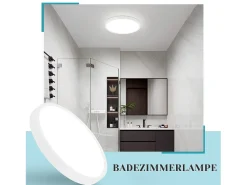 NETTLIFE , LED - Luz de techo, plana, 18 cm - 15 W, blanca, 6000 K - Iluminación moderna para la cocina, el pasillo, el dormitorio Negro