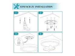 NETTLIFE , LED - Luz de techo, plana, 18 cm - 15 W, blanca, 6000 K - Iluminación moderna para la cocina, el pasillo, el dormitorio Negro