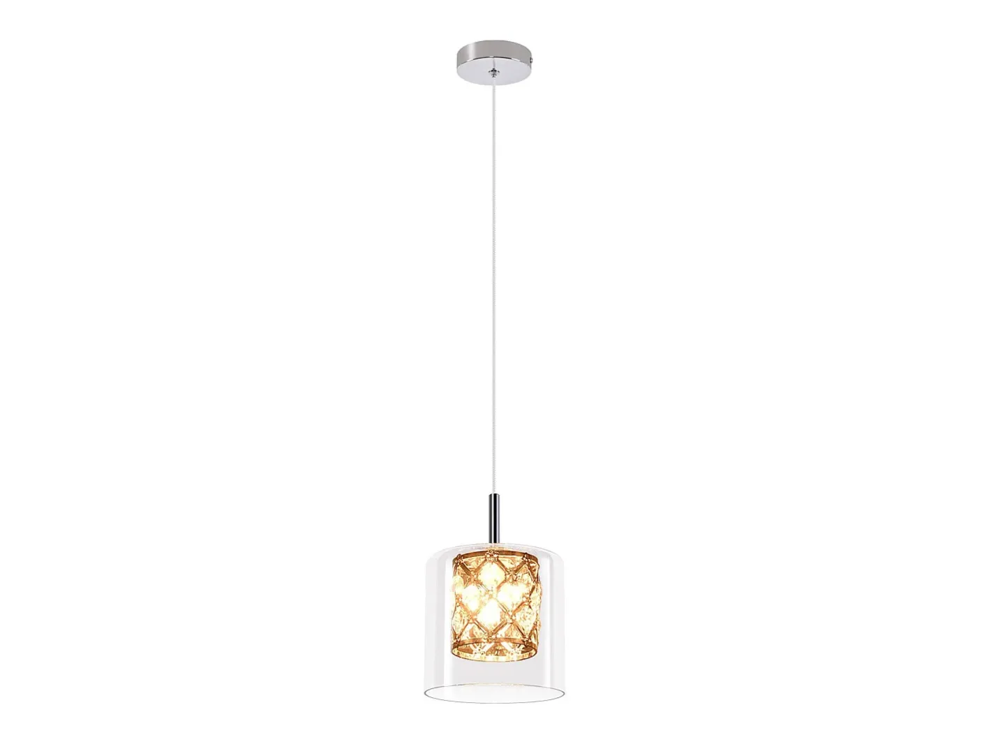 New NETTLIFE Lámpara colgante moderna de cristal G9 para comedor, altura ajustable Plateado