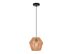 NETTLIFE Lámpara colgante vintage de junco de 150 cm, E27, 40W. Negro Clearance
