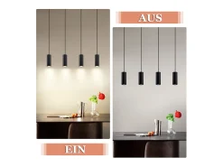 NETTLIFE Lámpara Suspendida-Lámpara colgante de metal diámetro 60 cm GU10 4 llamas industrial salón lámpara moderna para interior cocina dormitorio Negro