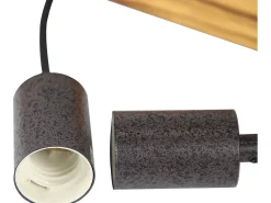 NETTLIFE Lámpara Suspendida-Lámpara colgante Comedor Mesa de comedor Madera vintage E27 Lámpara colgante 61 CM Industrial Marru00f3n