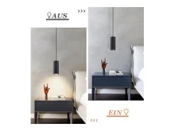 NETTLIFE Lámpara Suspendida-Lámpara colgante de metal diámetro 170 cm GU10 1 llama moderna sala de estar industrial para interior cocina dormitorio Negro