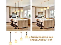 New NETTLIFE Lámpara colgante de madera blanca diámetro 173 cm E14 1 llama lámpara rústica vintage para habitación lámpara de tela para salón Blanco