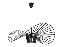 NETTLIFE Lámpara Suspendida-Lámpara Colgante Moderna E27 Diam.80cm Diseño Sombrero Policarbonato Máx.40W para Salón Comedor Cocina, Sin Bombilla Negro