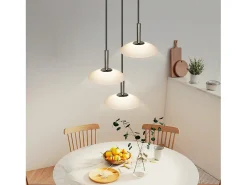 Clearance NETTLIFE Lámpara colgante LED para mesa de comedor, diseño moderno, 3000 K, blanco cálido, 3 llamas Plateado