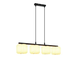 NETTLIFE Lámpara Suspendida-Lámpara colgante vintage para mesa de comedor, lámpara colgante para salón, comedor, 4 luces, color Blanco
