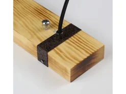 NETTLIFE Lámpara colgante 4 bombillas E27 Diam.80cm retro con viga de madera Vintage para comedor cocina máx.25W Negro Discount