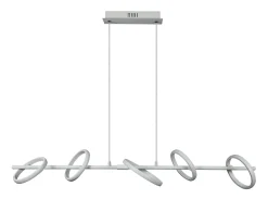 NETTLIFE Lámpara Suspendida-Lámpara colgante LED moderna de 31 W con anillos rotativos amovibles de luz blanca cálida 3000 K Blanco