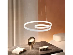 Best NETTLIFE Lámpara Colgante LED Moderna Hierro 34W Diam.40cm Regulable Un diseño creativo para Salón Dormitorio Cocina Blanco