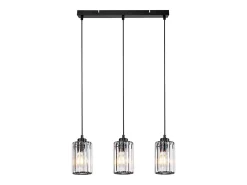 NETTLIFE Lámpara Suspendida-Lámpara colgante moderna de cristal para mesa de comedor, 3 llamas, E27 Negro