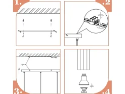 NETTLIFE Lámpara Suspendida-Lámpara colgante de metal diámetro 44 cm GU10 3 bombillas salón industrial moderno para interior cocina dormitorio Negro