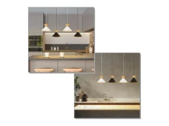 NETTLIFE Lámpara Suspendida-Lámpara colgante vintage para comedor, 2 lámparas colgantes negras, lámpara colgante industrial E27, metal retro Negro