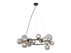 NETTLIFE Lámpara Suspendida-Lámpara colgante para mesa de comedor - lámpara colgante para salón, lámpara colgante de 14 bombillas G9. Gris antracita