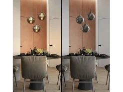NETTLIFE Lámpara Suspendida-Lámpara colgante cristal ámbar, 28cm, G9, Ajustable en altura, 3 luces ámbar, Cocina, Salón, Dormitorio Marru00f3n