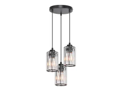 Discount NETTLIFE Lámpara colgante moderna de cristal para mesa de comedor, 3 llamas, E27 Negro