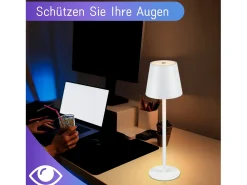 Sale NETTLIFE Lámpara de cabecera con batería inalámbrica，2 piezas - LED RGB 2600 mhA Lámpara de mesa para exteriores Lámpara de batería USB TIPO C Blanca Blanco